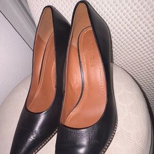 Coach Black Leather Heels with Pointed Toe